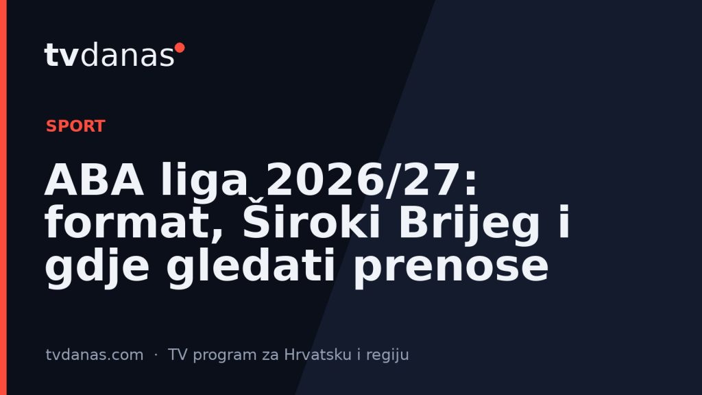 ABA liga 2026/27: format, Široki Brijeg i gdje gledati prenose