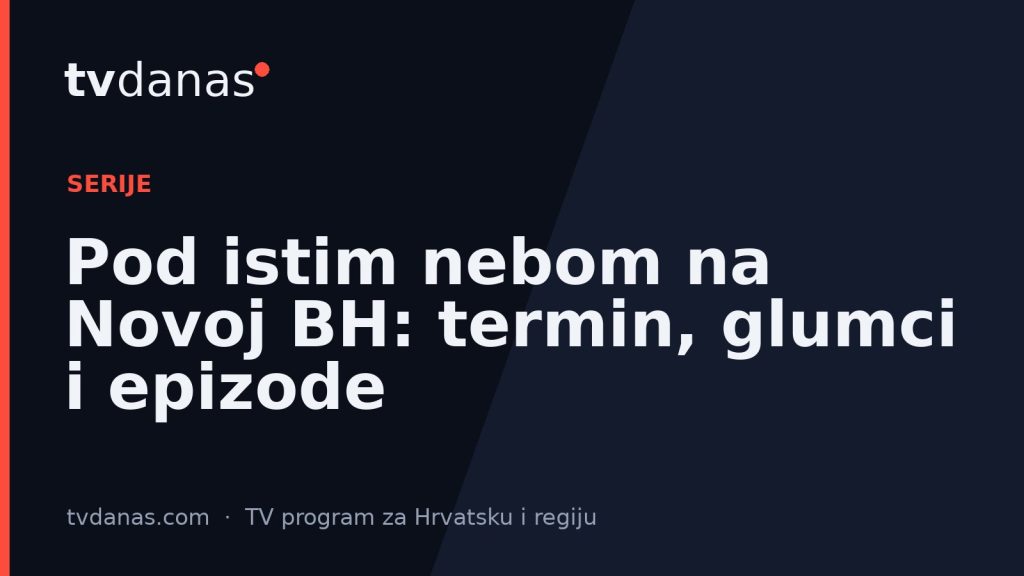 Pod istim nebom na Novoj BH: termin, glumci i epizode
