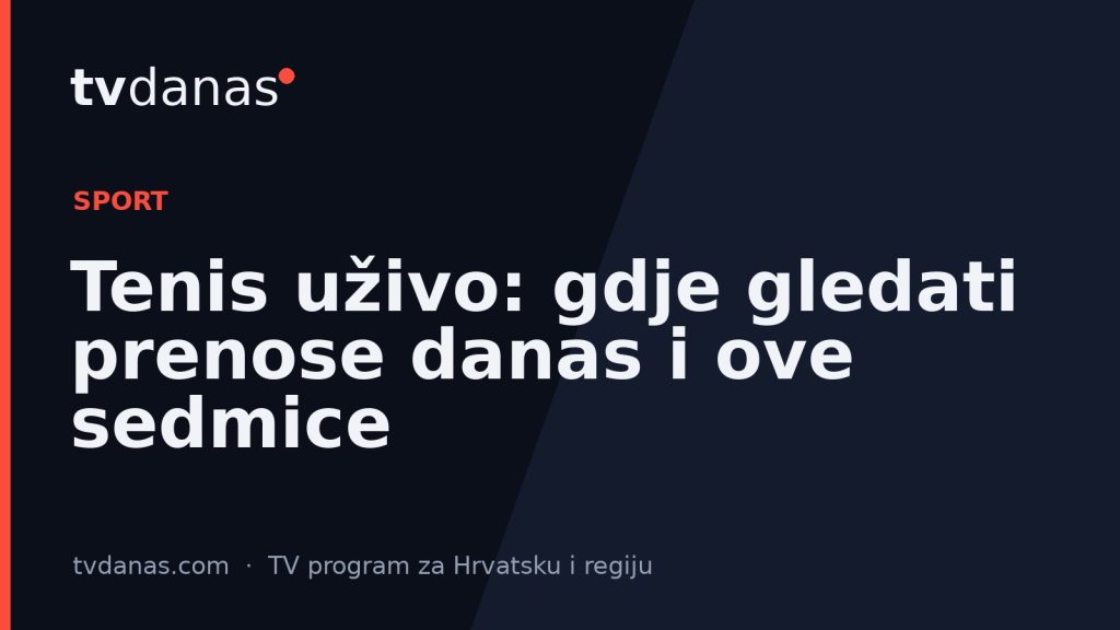 Tenis uživo: gdje gledati prenose danas i ove sedmice