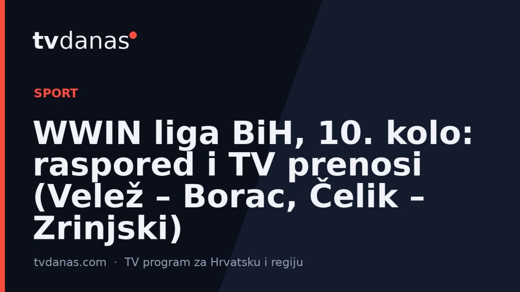 WWIN liga BiH, 10. kolo: raspored i TV prenosi (Velež – Borac, Čelik – Zrinjski)