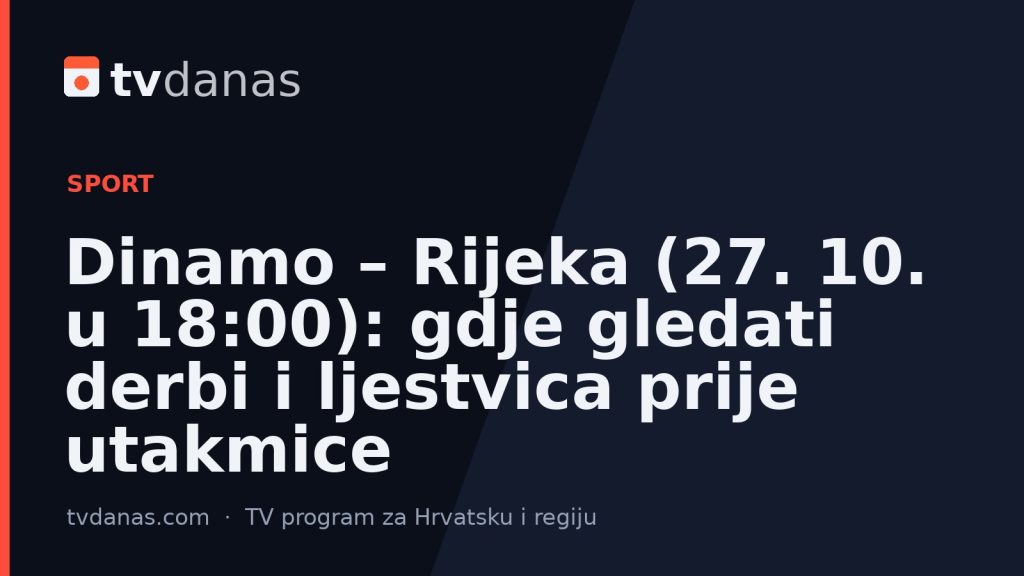 Dinamo – Rijeka (27. 10. u 18:00): gdje gledati derbi i ljestvica prije utakmice