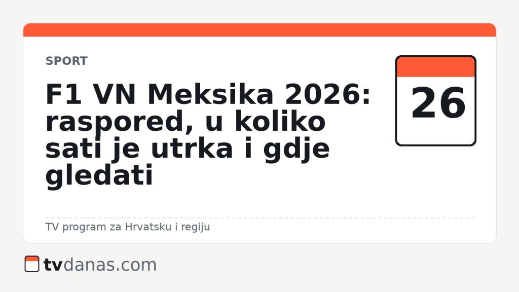 F1 VN Meksika 2026: raspored, u koliko sati je utrka i gdje gledati