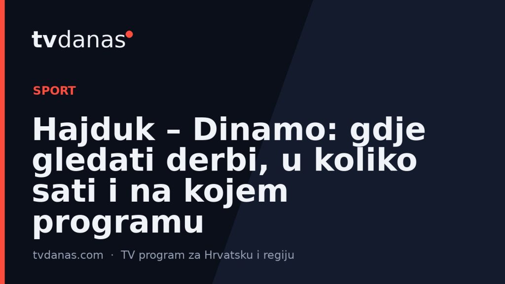 Hajduk – Dinamo: gdje gledati derbi, u koliko sati i na kojem programu