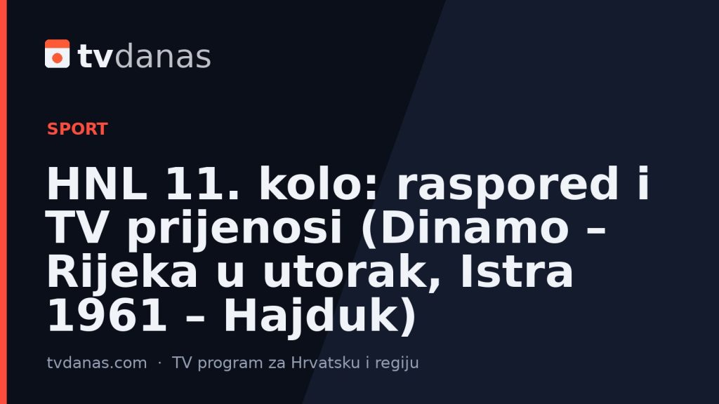 HNL 11. kolo: raspored i TV prijenosi (Dinamo – Rijeka u utorak, Istra 1961 – Hajduk)