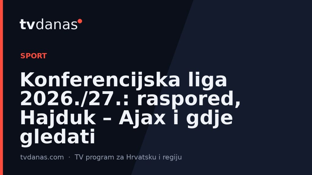 Konferencijska liga 2026./27.: raspored, Hajduk – Ajax i gdje gledati