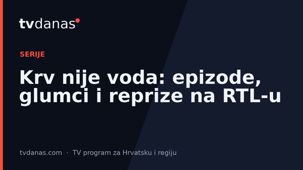 Krv nije voda: epizode, glumci i reprize na RTL-u
