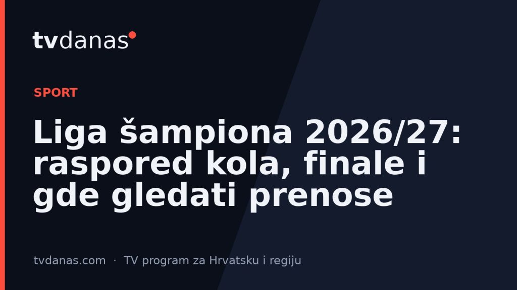 Liga šampiona 2026/27: raspored kola, finale i gde gledati prenose