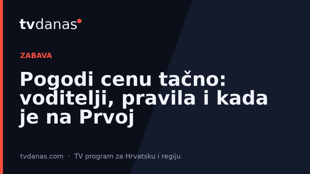 Pogodi cenu tačno: voditelji, pravila i kada je na Prvoj