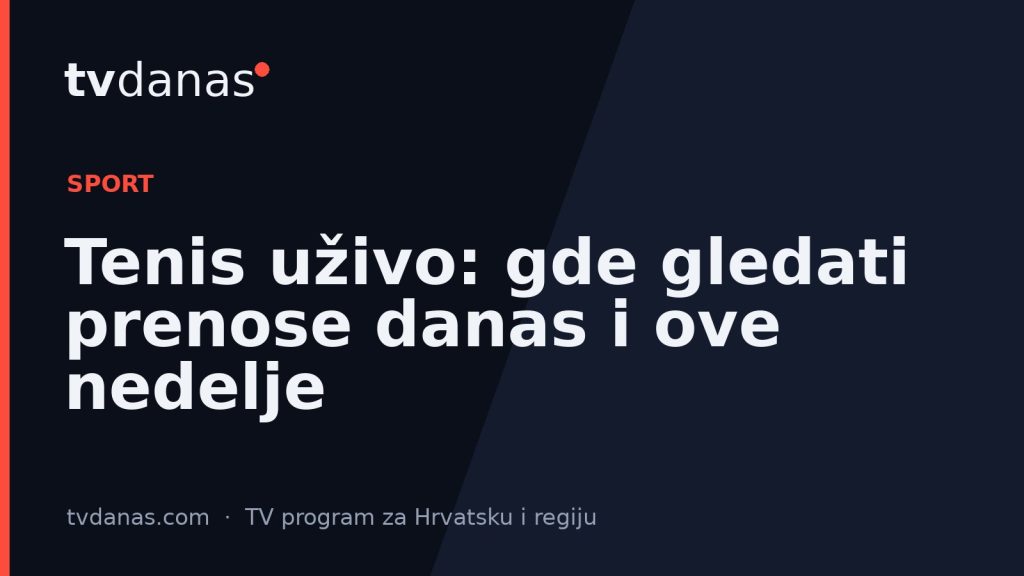 Tenis uživo: gde gledati prenose danas i ove nedelje