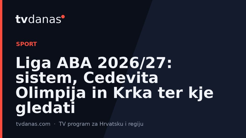 Liga ABA 2026/27: sistem, Cedevita Olimpija in Krka ter kje gledati