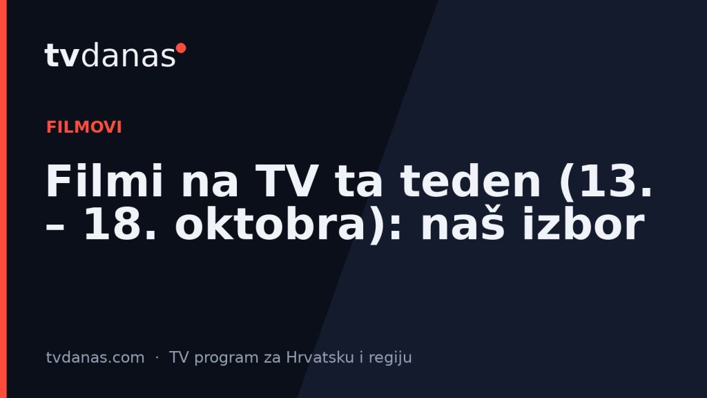 Filmi na TV ta teden (13. – 18. oktobra): naš izbor