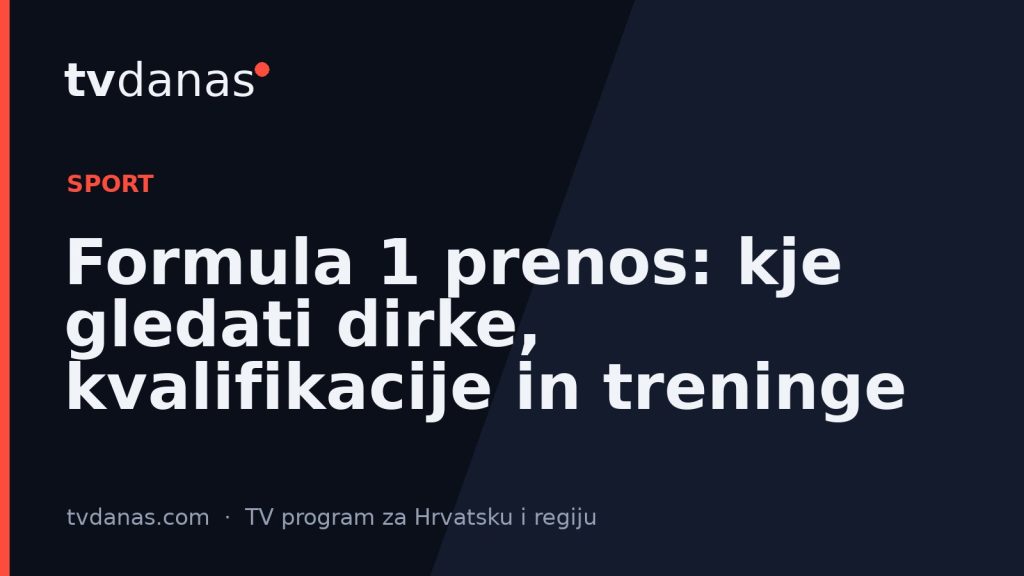 Formula 1 prenos: kje gledati dirke, kvalifikacije in treninge
