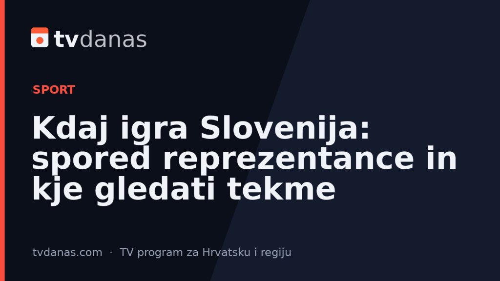 Kdaj igra Slovenija: spored reprezentance in kje gledati tekme