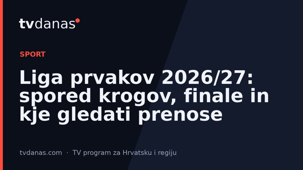 Liga prvakov 2026/27: spored krogov, finale in kje gledati prenose